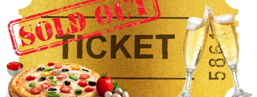 Combo Tickets 2, including Standard Admission + Pizza + Glass of Prosecco, are now Sold Out.